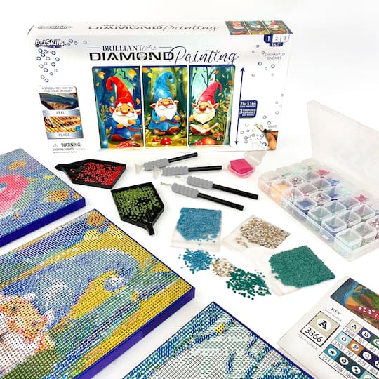 ArtSkills® Brilliant Art Gnomes Stretched Canvas Diamond Painting Kit